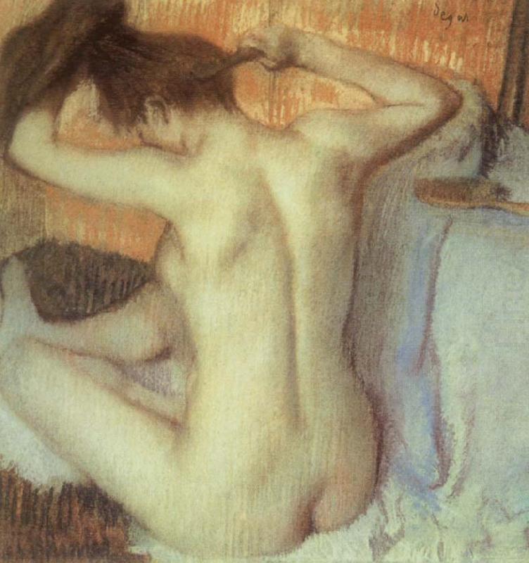 Woman Combing her hair, Edgar Degas